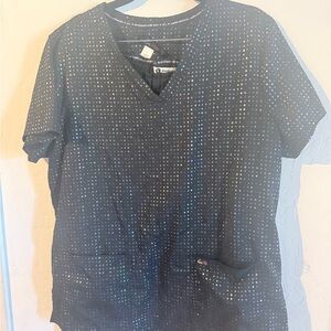 Black Sparkling Women's Scrub Uniform Set Size large